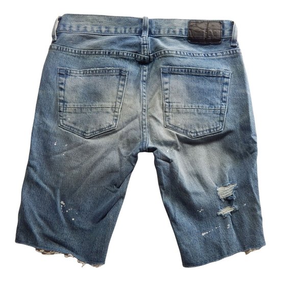 Jean Shorts Mens 28 PacSun Cut Off Distressed Denim Blue - Picture 2 of 10